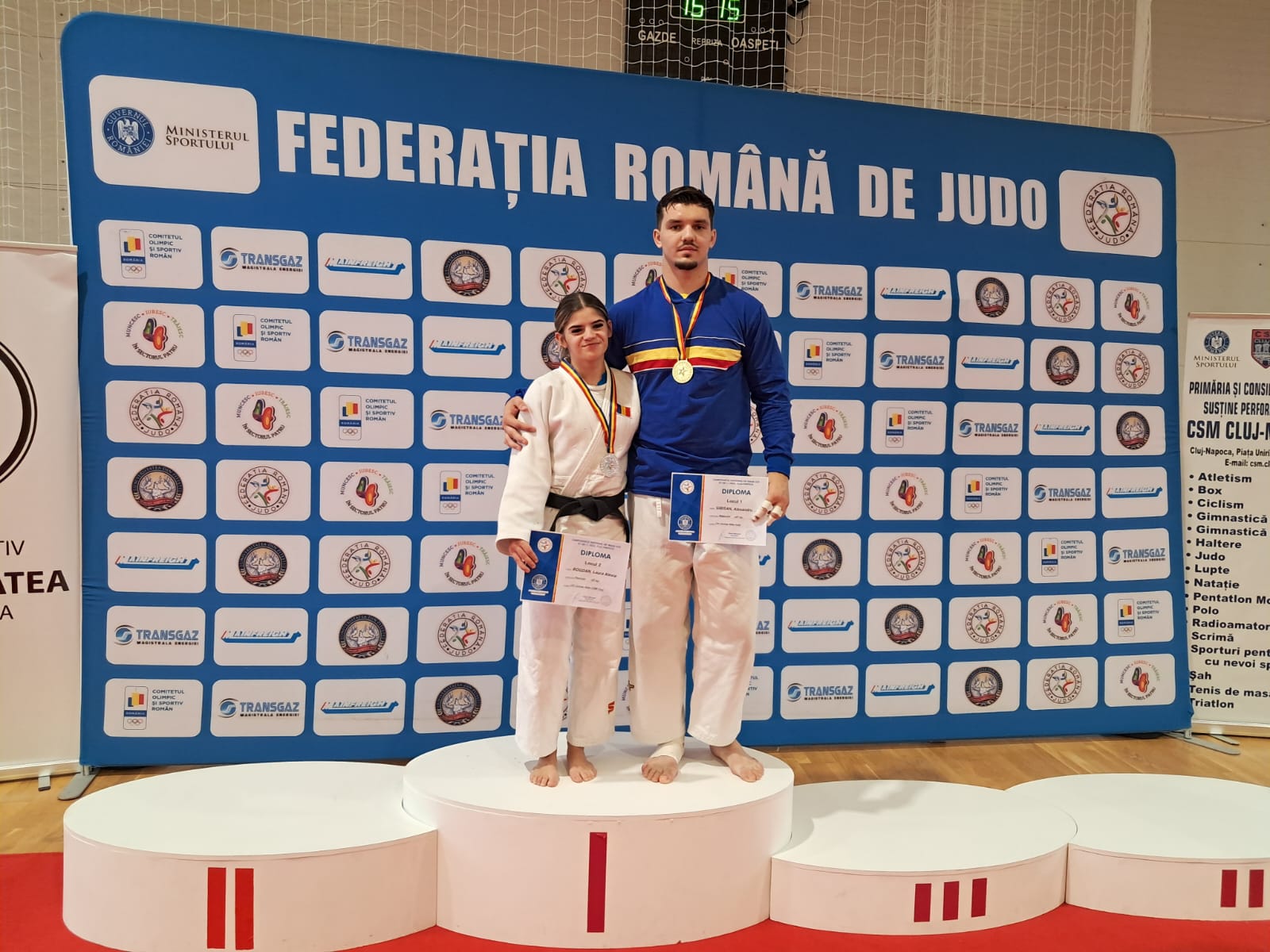 Rezultate excelente pentru Laura Bogdan și Alexandru Sibișan, sportivi legitimați la CS Unirea Alba Iulia